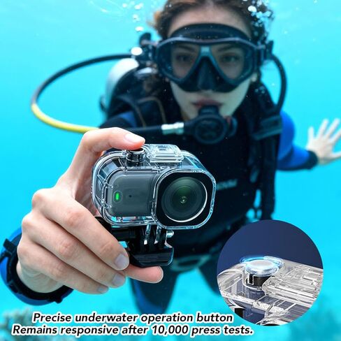 Dpofirs Dive Case for Camera, 45m Depth Scratchproof PC Shell with 98% Light Transmittance PMMA Lens, for Underwater Photography Diving Snorkeling in Kuwait