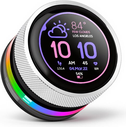 ESP32 Round Rotary Display 240x240-1.28 Inch HMI IPS Display ESP32-S3 Development Board,2.4G WiFi and BLE Capacitive Touch Screen Compatible with Ar duino IDE and The LVGL Library, Silver in Saudi Arabia