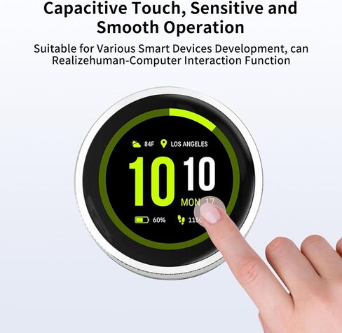 ESP32 Round Rotary Display 240x240-1.28 Inch HMI IPS Display ESP32-S3 Development Board,2.4G WiFi and BLE Capacitive Touch Screen Compatible with Ar duino IDE and The LVGL Library, Silver in Saudi Arabia
