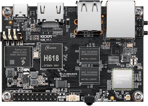 K2B Single Board Computer, Allwinner H618 Quad Core 64 Bit Development Board Up to 1.5GHz 2G LPDDR4 16G eMMC Run Android 12.0/Ubuntu 2204 in Kuwait