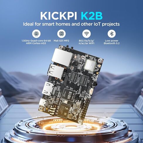 K2B Single Board Computer, Allwinner H618 Quad Core 64 Bit Development Board Up to 1.5GHz 2G LPDDR4 16G eMMC Run Android 12.0/Ubuntu 2204 in Kuwait