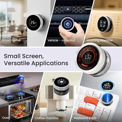 ESP32 Round Rotary Display 240x240-1.28 Inch HMI IPS Display ESP32-S3 Development Board,2.4G WiFi and BLE Capacitive Touch Screen Compatible with Ar duino IDE and The LVGL Library, Silver in Saudi Arabia