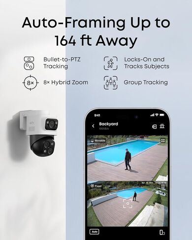 نظام كاميرا الأمان eufy PoE NVR S4 مع دعامة تثبيت على 4 زوايا (T870B)، تسجيل على مدار الساعة طوال أيام الأسبوع، ما يصل إلى 16 قناة، محرك أقراص ثابتة سعة 2 تيرابايت، كاميرتان Bullet-PTZ، كاميرتان Bullet-PTZ، 360 درجة PTZ، تأطير وتتبع تلقائي بالذكاء الاصطنا in Kuwait