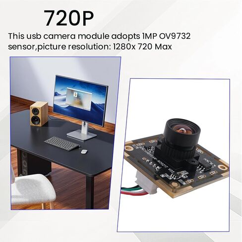 3PCS Camera Module 100 Degree OV9732 2M Cable 1280x720 30fps,Compatible for Autodarts.Io,USB Drive Free in Kuwait
