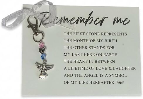 The Remember Me Charm Clip Memorial Gift, Poem amp Handmade Birthstone Remembrance Charm BIRTHSTONE KEYCHAIN Ornament in Saudi Arabia