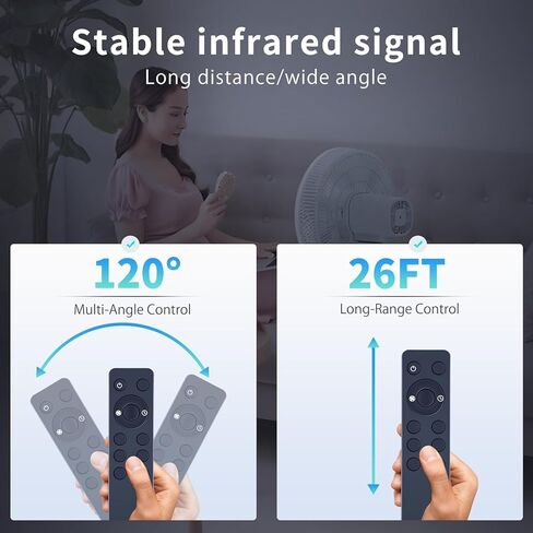 Replacement Fan Remote Control Compatible with Lasko 2033654B 2033654 1843 1844 2546 3540 3542 S18625 S18924 1646 1850 1854 1880 1885 2740 2744 3440 A20561 A20700 Cyclone Pedestal Upright Fan in Kuwait