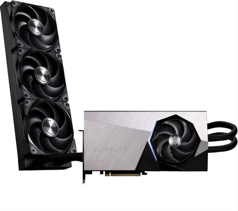 وحدة معالجة الرسومات msi GeForce RTX 5090 SUPRIM Liquid SOC Hybrid Liquid Cooled GPU، 32GB GDDR7، 28 جيجابت في الثانية، 512 بت، 3352 AI Tops، DLSS 4، مشعاع 360 مم، DP 2.1b x3، HDMI 2.1b، مع حامل GPU in Kuwait