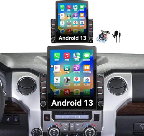 راديو ستيريو للسيارة متوافق مع Toyota Tundra 2014-2021 مع CarPlay Android Auto اللاسلكي، وحدة رأس Android 15، شاشة لمس 9.7 بوصة تدعم بلوتوث، FM/GPS/WiFi/وصلة مرآة/كاميرا احتياطية in Kuwait