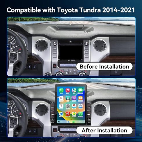 راديو ستيريو للسيارة متوافق مع Toyota Tundra 2014-2021 مع CarPlay Android Auto اللاسلكي، وحدة رأس Android 15، شاشة لمس 9.7 بوصة تدعم بلوتوث، FM/GPS/WiFi/وصلة مرآة/كاميرا احتياطية in Kuwait