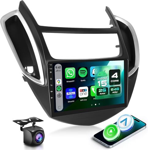 راديو سيارة 4Core+64G لسيارة شيفروليه تشيفي تراكس 14-16 مع Carplay اللاسلكي Android Auto DSP EQ، شاشة لمس عالية الدقة 9 بوصة واي فاي بلوتوث 26UIs FM RDS GPS Mirror Link AHD كاميرا احتياطية لراديو Android 15 in Kuwait