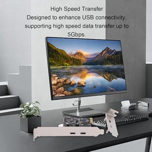 بطاقة Yoidesu PCIe إلى USB 3.2 Gen 1، بطاقة توسيع بمنفذين USB C لنظام التشغيل Wins OS X، مع توصيل عرض النطاق الترددي بسرعة 5 جيجابت في الثانية in Kuwait