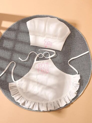 Baby Chef Outfits Chef Hat Apron Set Infant Costume Newborn Photography Outfits Boy Girl Baby Photo Shoot(0-1M) in Saudi Arabia