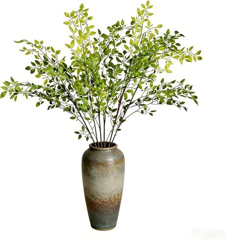 Mokylor 4 Pack Artificial Plant Leaves Bunches, 35.4 Inch Faux Greenery Branches Stems Leaves Spray Plants Branches for Vase Floral Arrangement Bouquets Wedding Greenery Decor in Saudi Arabia