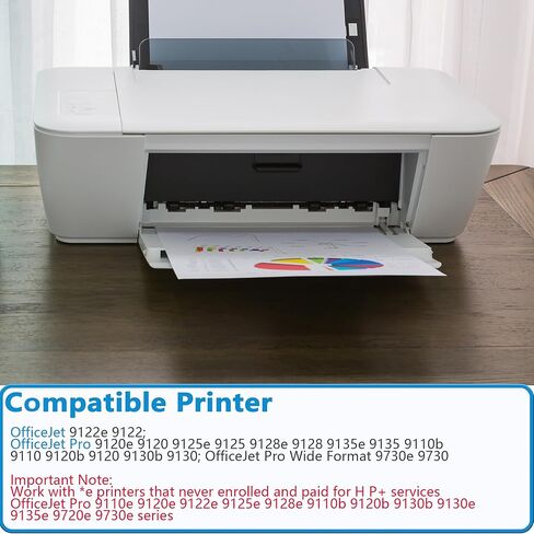 خراطيش حبر 936e متوافقة مع HP 936 XL 936XL Work for OfficeJet 9122e Pro 9120 9120e 9125 9125e 9110b 9120b 9130b تنسيق واسع 9730e 9730 طابعة مع شرائح V26.3.1 (أسود، عبوتان) in Kuwait