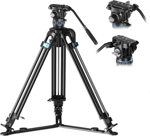 SIRUI Carbon Fiber Video Tripod, Rapid Heavy Duty Video Tripod for Camera, One-Step Height Adjustment, Mid-Level Spreader (SQ75+S5X) in Saudi Arabia