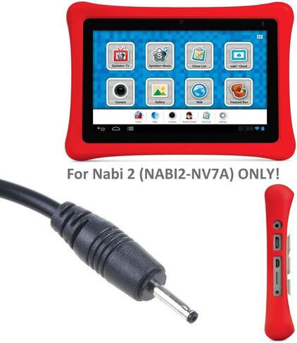 محول تيار متردد 5 فولت بطول 6.6 قدم لجهاز Fuhu Nabi 2 (NABI2-NV7A) Android اللوحي للأطفال in Kuwait