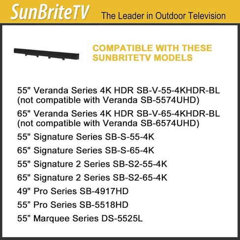 مكبرات صوت SunBriteTV مقاومة للطقس بقدرة 20 وات تناسب أجهزة التلفاز الخارجية مقاس 55-65 بوصة - SB-SP557-BL أسود in Kuwait