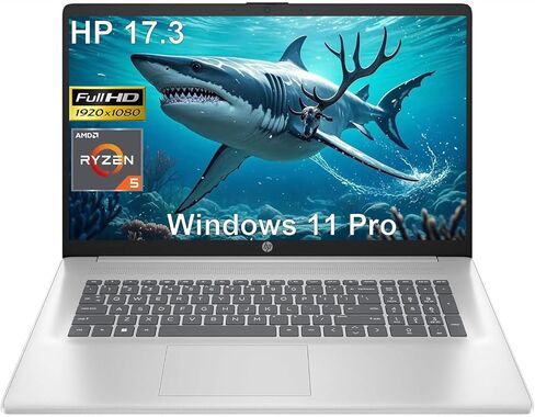 كمبيوتر محمول HP 17.3 بوصة FHD مع Office 365 للويب، AMD Ryzen 5 7520U (حتى 4.3 جيجاهرتز)، ذاكرة الوصول العشوائي 8 جيجابايت، 1 تيرابايت SSD، Wi-Fi 6، Bluetooth 5.3، HDMI، Type-C، Windows 11 Pro، مع مجموعة 5ave in Kuwait