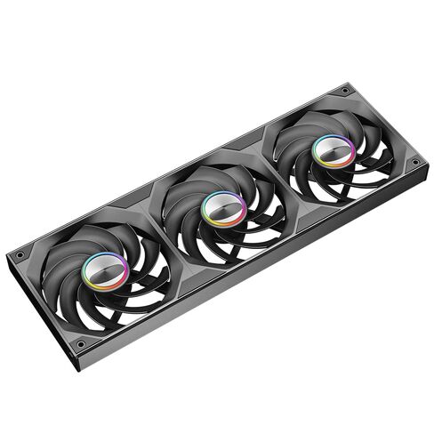 -Lite 360 ​​PC Reverse Case Fan - شريط إضاءة جانبي من الألومنيوم مدمج، تصميم عين السمكة الديناميكي مع مراوح 3 × 120 مم، لا يتطلب برنامج عرض RPM (أسود) in Kuwait