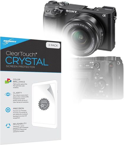 واقي شاشة BoxWave متوافق مع هاتف Sony Alpha a6300 - ClearTouch Crystal (عبوتان)، غلاف فيلم عالي الدقة - يحمي من الخدوش in Kuwait