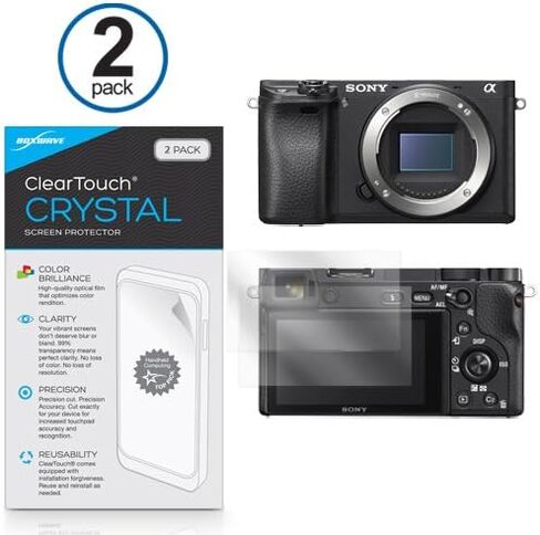 واقي شاشة BoxWave متوافق مع هاتف Sony Alpha a6300 - ClearTouch Crystal (عبوتان)، غلاف فيلم عالي الدقة - يحمي من الخدوش in Kuwait