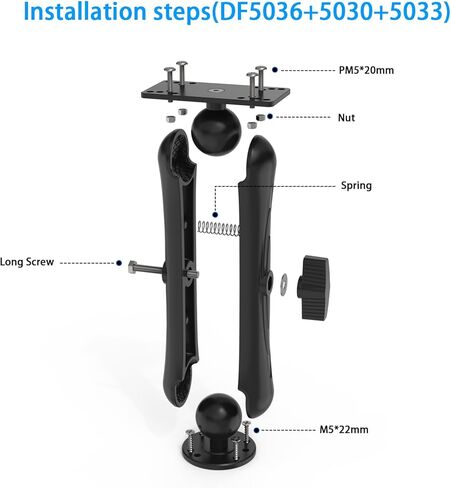 Aluminum Alloy Fish Finder Mount with 1.5"/ C Size Ball Compatible with Humminbird Helix 5/7 Series,9.3" Long Arm Marine Electronic Depth Mount for Boat/Kayak/Fishing Mounting Plate Accessories in Kuwait