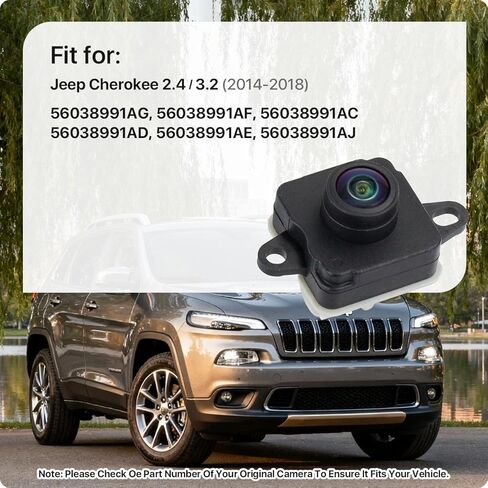 56038991AG استبدال كاميرا الرؤية الخلفية لسيارة Jeep Cherokee 2.4/3.2 2014-2018، كاميرا احتياطية OE تحل محل 56038991AF، 56038991AC، 56038991AD، 56038991AE، 56038991AJ، 56038991AK GreenYi in Kuwait