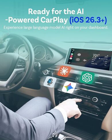 OTTOCAST Mini Tube 2026 Upgrade Wireless CarPlay & Android Auto Adapter, WiFi 6 + Bluetooth 5.4, Instant Auto-Connect, Ultra-Compact Design, Plug & Play USB/USB-C for 2016+ Vehicles in Kuwait