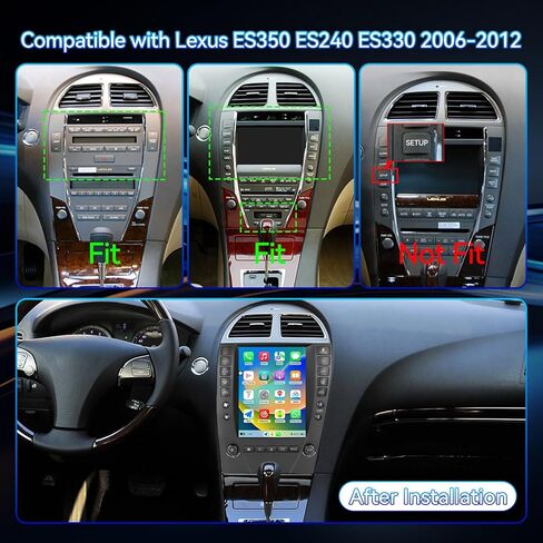 ستيريو راديو السيارة Android 14 متوافق مع Lexus ES350 2006 2007 2008 2009 2010 2011 2012، 9.7 بوصة CarPlay اللاسلكي ونظام الملاحة GPS Android التلقائي راديو FM ترقية بلوتوث HD كاميرا احتياطية 2 جيجابايت + 64 جيجابايت in Kuwait