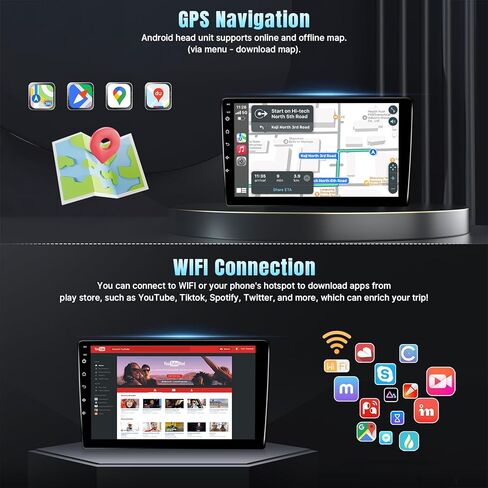 راديو سيارة Naifay Android 12 لسيارة Toyota Prius 2004-2009 (إصدار غير J.B.L)، شاشة لمس IPS 9 بوصة لستيريو Prius مع مشغل لاسلكي Android Auto Bluetooth FM مستقبلات GPS WiFi SWC ميكروفون in Kuwait