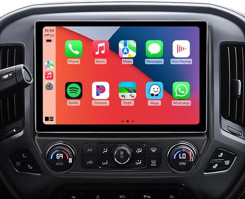 راديو ستيريو للسيارة مقاس 11.5 بوصة لسيارة Chevy Silverado وGMC Sierra 2014-2018 - CarPlay اللاسلكي Android Auto 5G WiFi GPS Navigation Bluetooth FM/SWC Touchscreen 1080P كاميرا احتياطية in Kuwait
