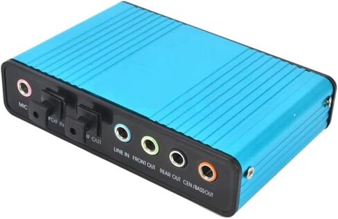 USB 6 Channel 5.1/7.1 Surround External Sound Card PC Laptop Desktop Tablet Audio Optical Adapter Card Easy Install Easy to Use (Blue) in Kuwait