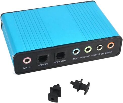 USB 6 Channel 5.1/7.1 Surround External Sound Card PC Laptop Desktop Tablet Audio Optical Adapter Card Easy Install Easy to Use (Blue) in Kuwait