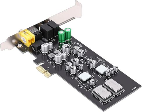 Jectse PCIE Sound Card, Professional HiFi Audio with Dual DACs and Headphone Drivers, Supports Multiple Sampling Rates 44.1kHz 48kHz 96kHz, with ES9018K2M DAC in Kuwait