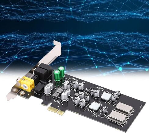 Jectse PCIE Sound Card, Professional HiFi Audio with Dual DACs and Headphone Drivers, Supports Multiple Sampling Rates 44.1kHz 48kHz 96kHz, with ES9018K2M DAC in Kuwait