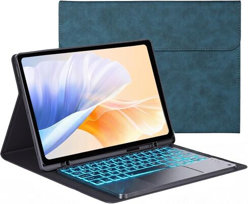 حافظة لوحة المفاتيح لجهاز Microsoft Surface Pro 11 /Surface Pro 10/9 /8/ Pro X 13 بوصة - لوحة مفاتيح بإضاءة خلفية بـ 7 ألوان، حامل أقلام S، غطاء جلد PU ممتاز مع خاصية النوم/الاستيقاظ التلقائي، رمادي in Kuwait
