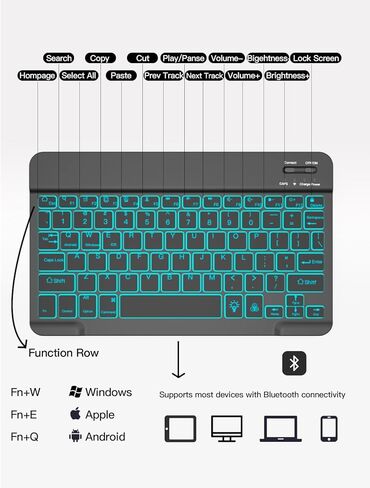 Backlit Keyboard Case for Samsung Galaxy Tab A11+/A11 Plus 11" 2025/A9+/A9 Plus 11" 2023, Mouse and Backlight Detachable Magnetic Wireless Keyboard Case with S Pen Holder, PU Leather Folio Case,Black in Kuwait