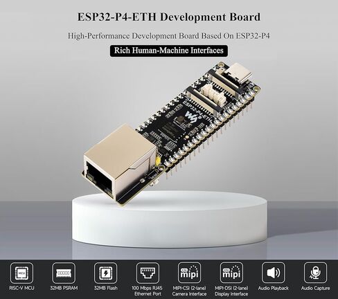 لوحة تطوير AI ESP32-P4 PoE ETH، مع وحدة PoE، ورقاقة ESP32-P4، وCSI، وDSI، وUSB 2.0 OTG، وETH، ورأس مكبر الصوت، وما إلى ذلك. دعم تفاعل الكلام AI، ومصدر طاقة PoEand USB من النوع C، مع PinHeader in Kuwait