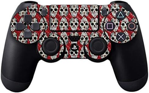 غلاف MightySkins من ألياف الكربون لوحدة تحكم Sony PS4 - Sugar Skull | لمسة نهائية واقية ومتينة من ألياف الكربون | سهل التطبيق والإزالة وتغيير الأنماط | صنع في الولايات المتحدة الأمريكية in Kuwait