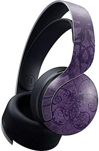 Skinit Decal Gaming Skin Compatible with Pulse 3D Wireless Headset for PS5 - Tate and Co. Purple Damask Butterfly Design in Kuwait