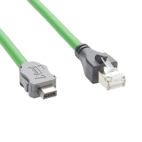 كابل إيثرنت IX Industrial Cat6A IX40G-B-10S-CV(7.0) B مفتاح إلى RJ45 Plug 10 جيجابت في الثانية كابل كاميرا صناعية SFTP محمي لأنظمة أتمتة رؤية GigE رؤية الماكينة PLC(2M/6.6FT) in Kuwait