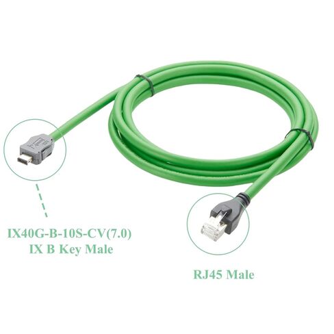 كابل إيثرنت IX Industrial Cat6A IX40G-B-10S-CV(7.0) B مفتاح إلى RJ45 Plug 10 جيجابت في الثانية كابل كاميرا صناعية SFTP محمي لأنظمة أتمتة رؤية GigE رؤية الماكينة PLC(2M/6.6FT) in Kuwait