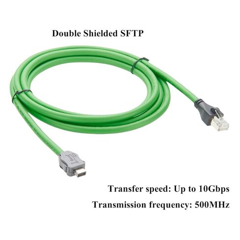كابل إيثرنت IX Industrial Cat6A IX40G-B-10S-CV(7.0) B مفتاح إلى RJ45 Plug 10 جيجابت في الثانية كابل كاميرا صناعية SFTP محمي لأنظمة أتمتة رؤية GigE رؤية الماكينة PLC(2M/6.6FT) in Kuwait