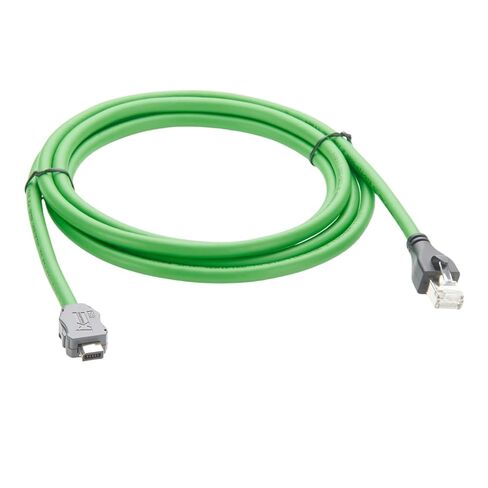 كابل إيثرنت IX Industrial Cat6A IX40G-B-10S-CV(7.0) B مفتاح إلى RJ45 Plug 10 جيجابت في الثانية كابل كاميرا صناعية SFTP محمي لأنظمة أتمتة رؤية GigE رؤية الماكينة PLC(2M/6.6FT) in Kuwait