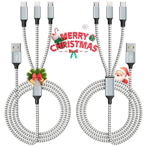 كابل USB C مجدول من النايلون الفاخر (5 عبوات، 3/3/6/6/10 قدم) وكابل شحن متعدد Grew (2 حزمة 4 أقدام) in Kuwait