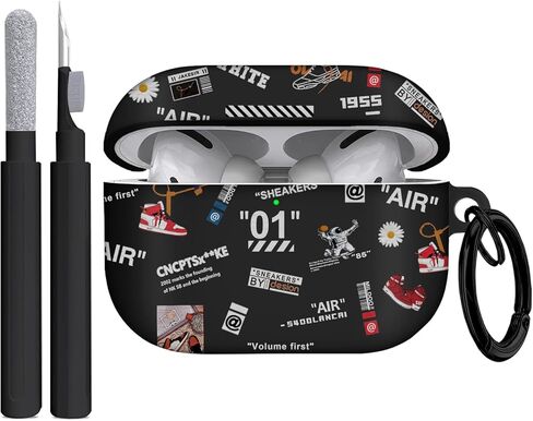 حافظة متوافقة مع Airpods Pro 3 (2025)، حافظات حماية من السيليكون الناعم مطبوعة على الأحذية بتصميم رائع لحافظة Apple AirPods Pro الجيل الثالث، غطاء Airpod Pro 3 مع حبل وسلسلة مفاتيح للرجال/الأولاد in Kuwait