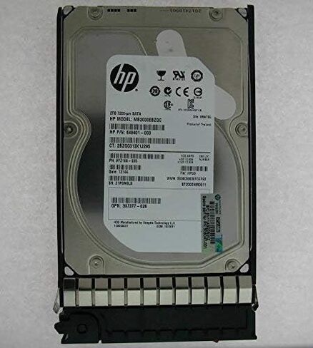 محرك الأقراص الصلبة HP 507632-B21 سعة 2 تيرابايت 3G SATA 7.2K - 508040-001، 575262-001 (متجدد) in Kuwait