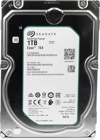 محرك الأقراص الصلبة Seagate Exos 7E8 ST1000NM0055 سعة 1 تيرابايت 7200 دورة في الدقيقة SATA 6 جيجابايت/ثانية 512n 3.5 بوصة (متجدد) in Kuwait