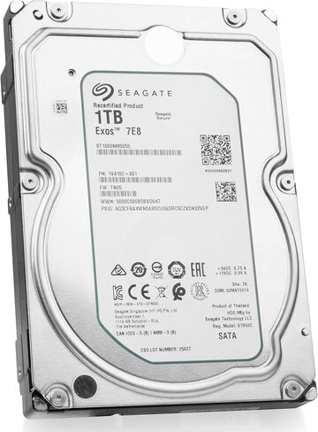 محرك الأقراص الصلبة Seagate Exos 7E8 ST1000NM0055 سعة 1 تيرابايت 7200 دورة في الدقيقة SATA 6 جيجابايت/ثانية 512n 3.5 بوصة (متجدد) in Kuwait