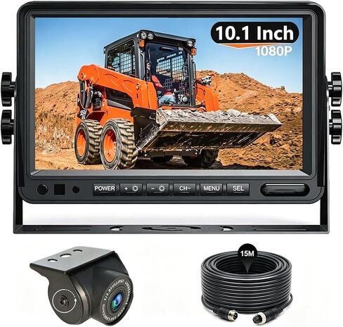 10" 1080P AHD Wired Reverse Rear View Backup Camera System,Guide line,IP69K No Water Leakage Camera, Night Vision, Vibration-Proof 10G for Tractor/Truck/Excavator/Caravan/Skid Steer/Heavy Equipment in Kuwait